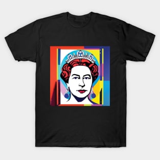 Queen Elizabeth II in Gouache Pop Art - Bold T-Shirt